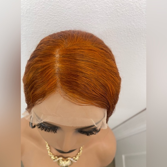 New! 22”  Full 13x4 Transparent Lace Frontal , Deep Wave, Ginger Orange Wig - Picture 6 of 11